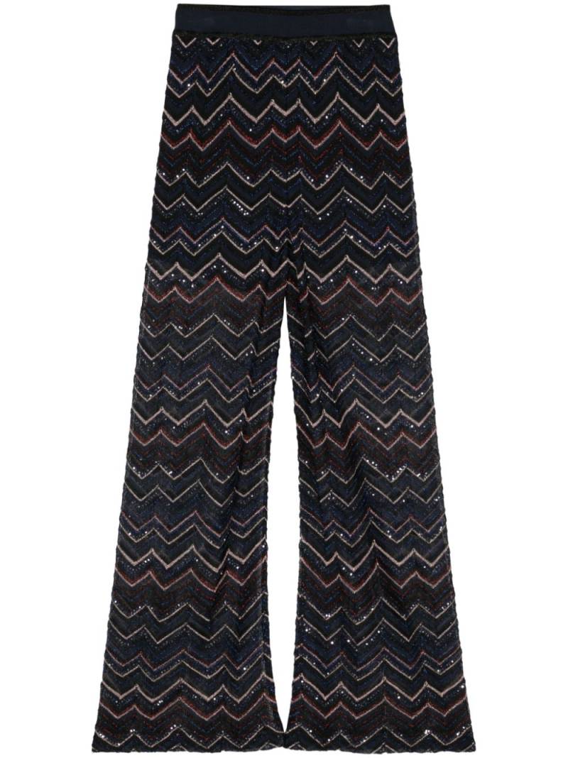 Missoni sequin-embellished zigzag flared trousers - Black von Missoni