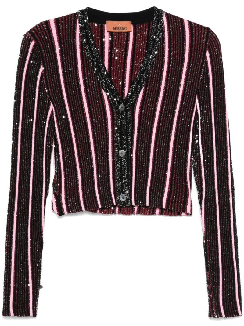 Missoni sequined ribbed cardigan - Black von Missoni