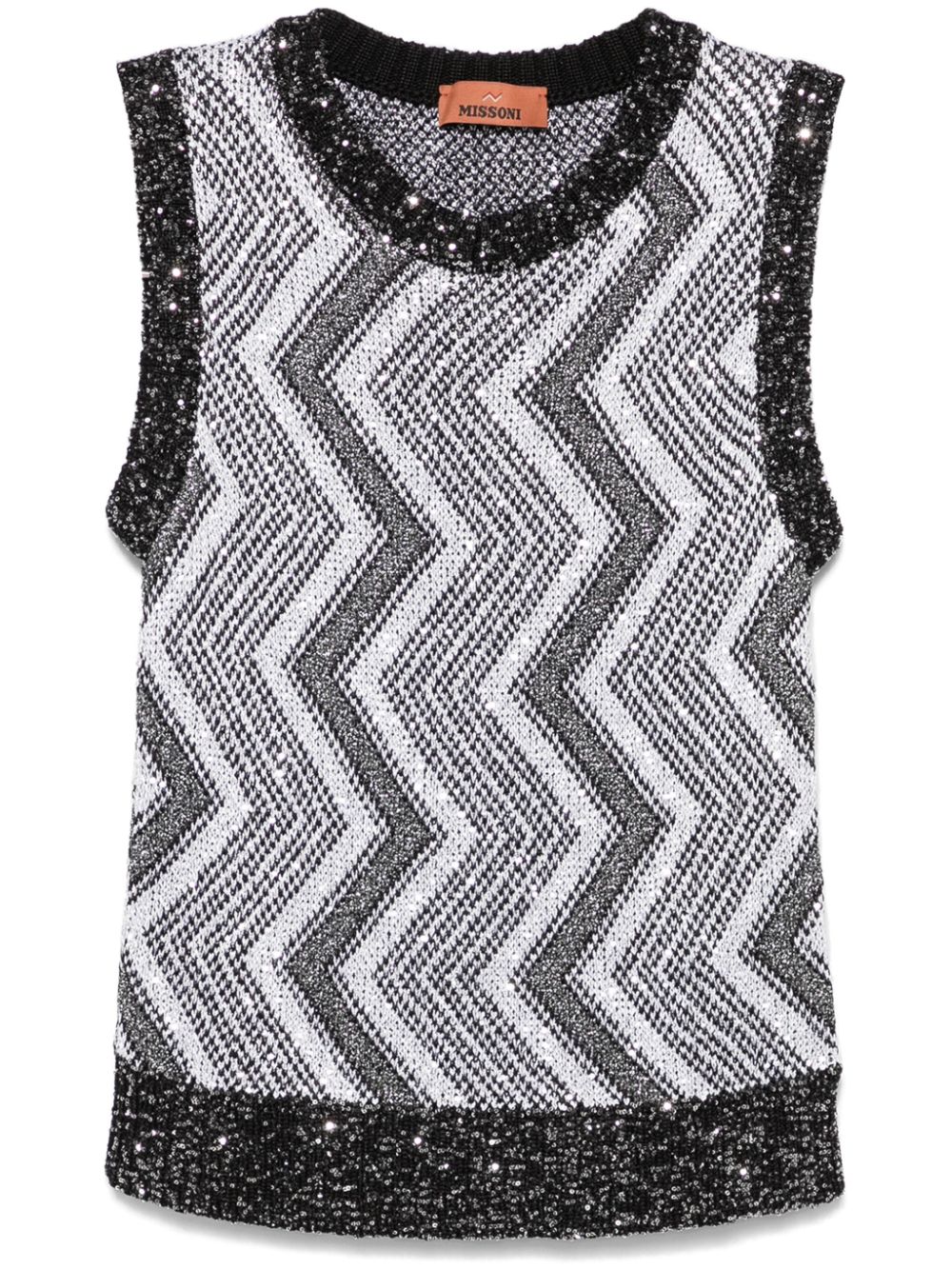 Missoni sequinned zigzag vest - Black von Missoni