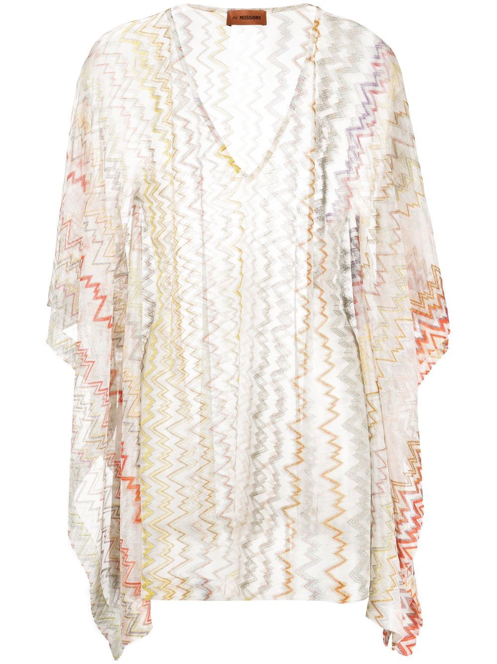 Missoni sheer zigzag print tunic - White von Missoni