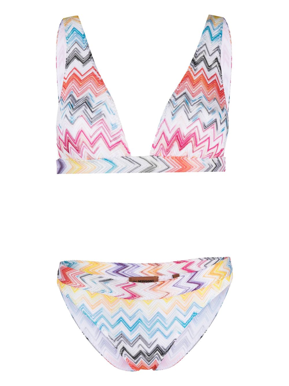 Missoni signature zig-zag woven bikini - White von Missoni