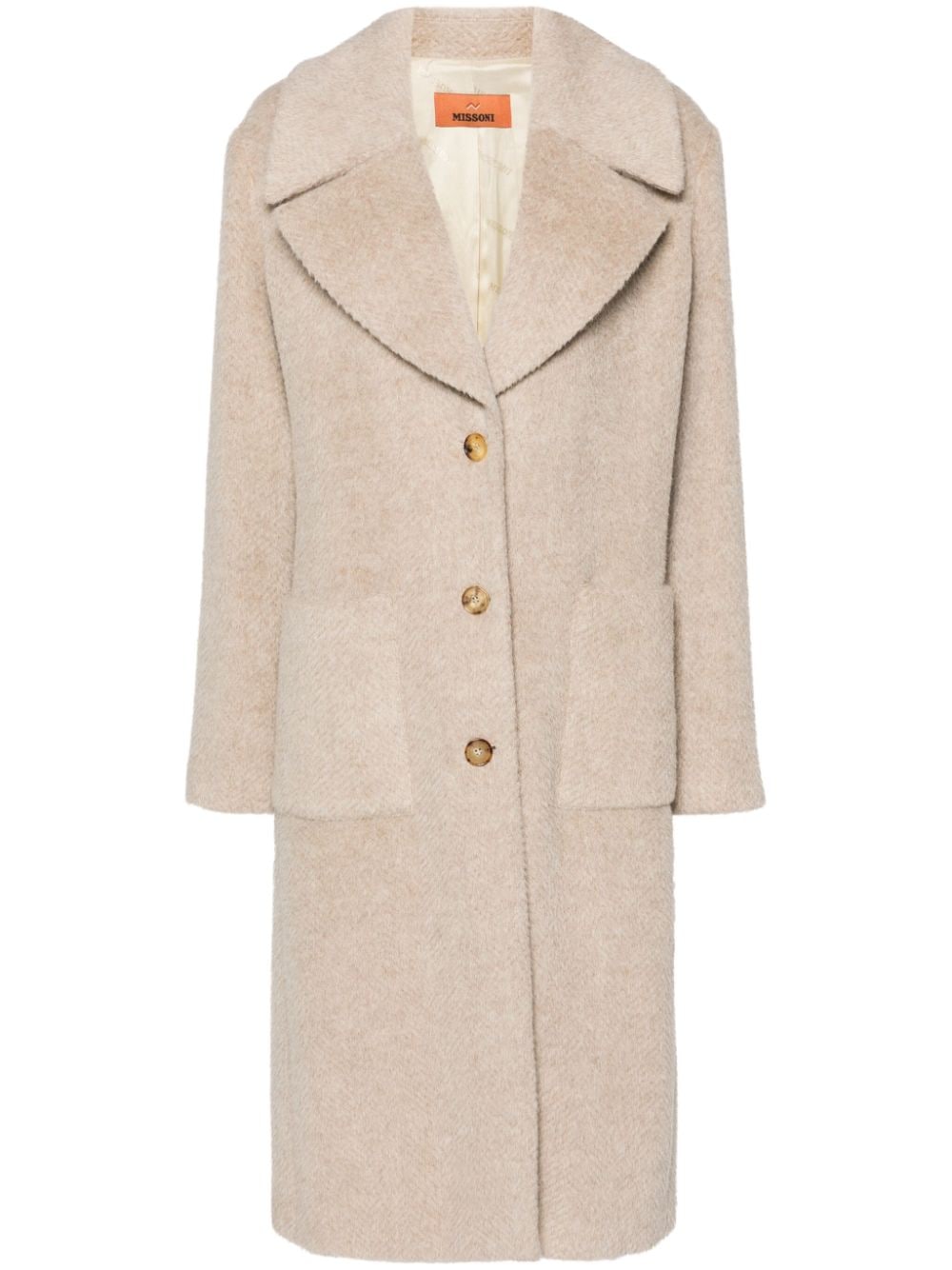 Missoni single-breasted textured coat - Neutrals von Missoni