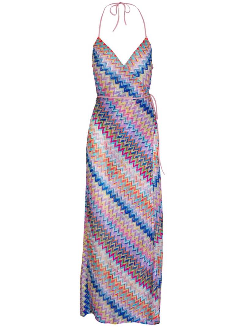 Missoni sleeveless chevron-knit maxi dress - Blue von Missoni