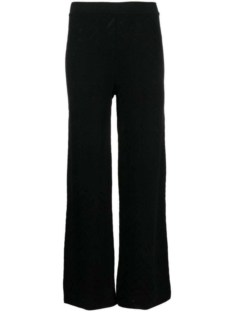 Missoni straight-leg zigzag-embroidery trousers - Black von Missoni