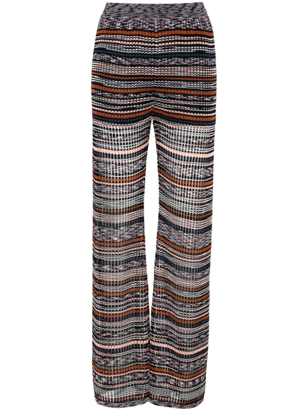 Missoni striped intarsia-knit falred trousers - Blue von Missoni