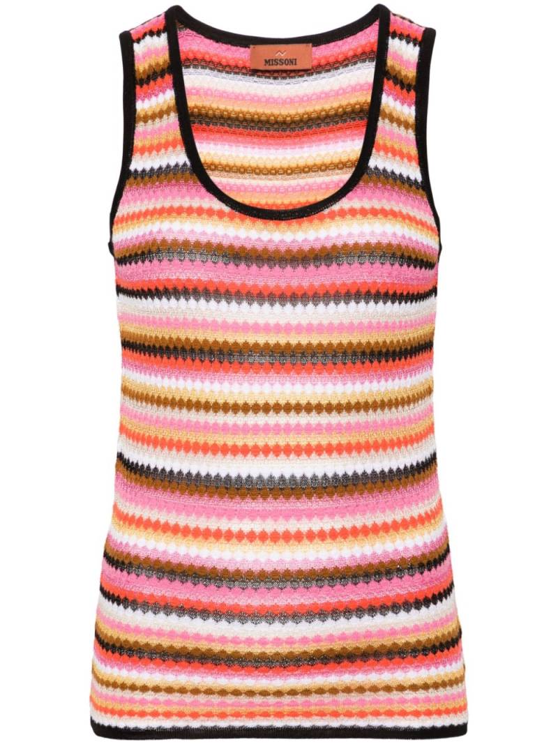 Missoni striped ribbed-knit tank top - Pink von Missoni