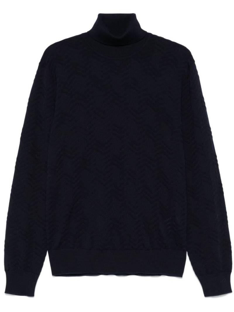 Missoni turtleneck chevron sweater - Blue von Missoni