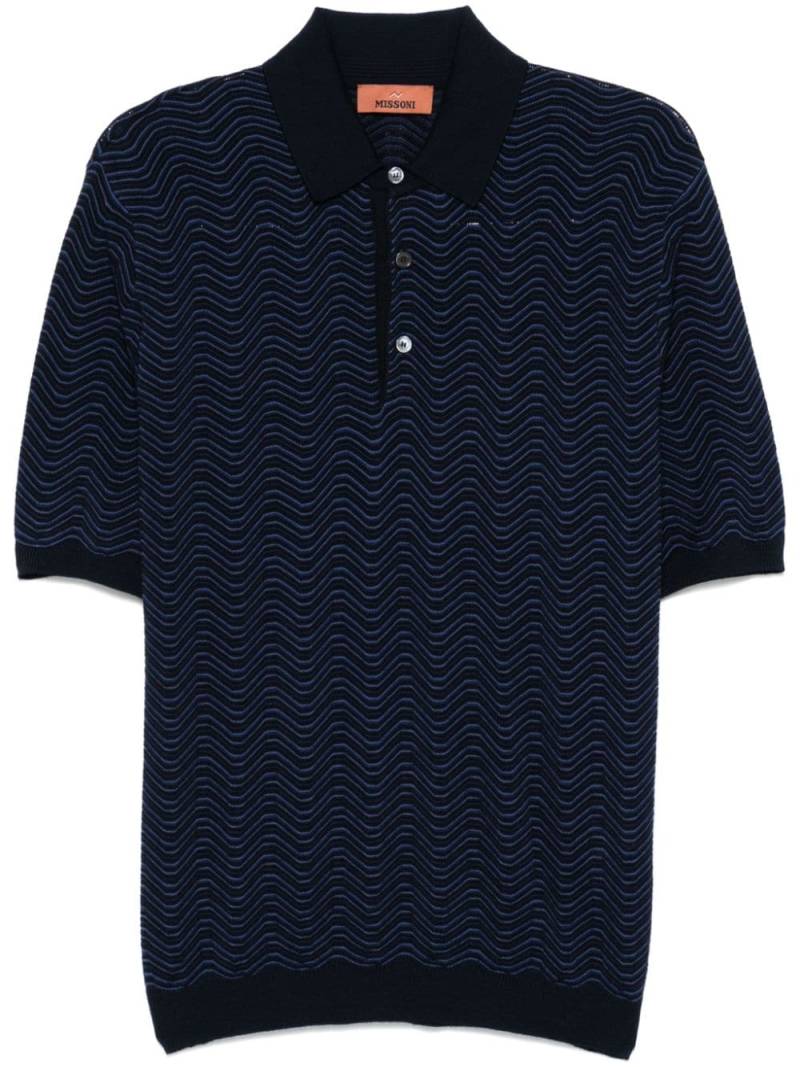 Missoni wave-motif polo shirt - Blue von Missoni