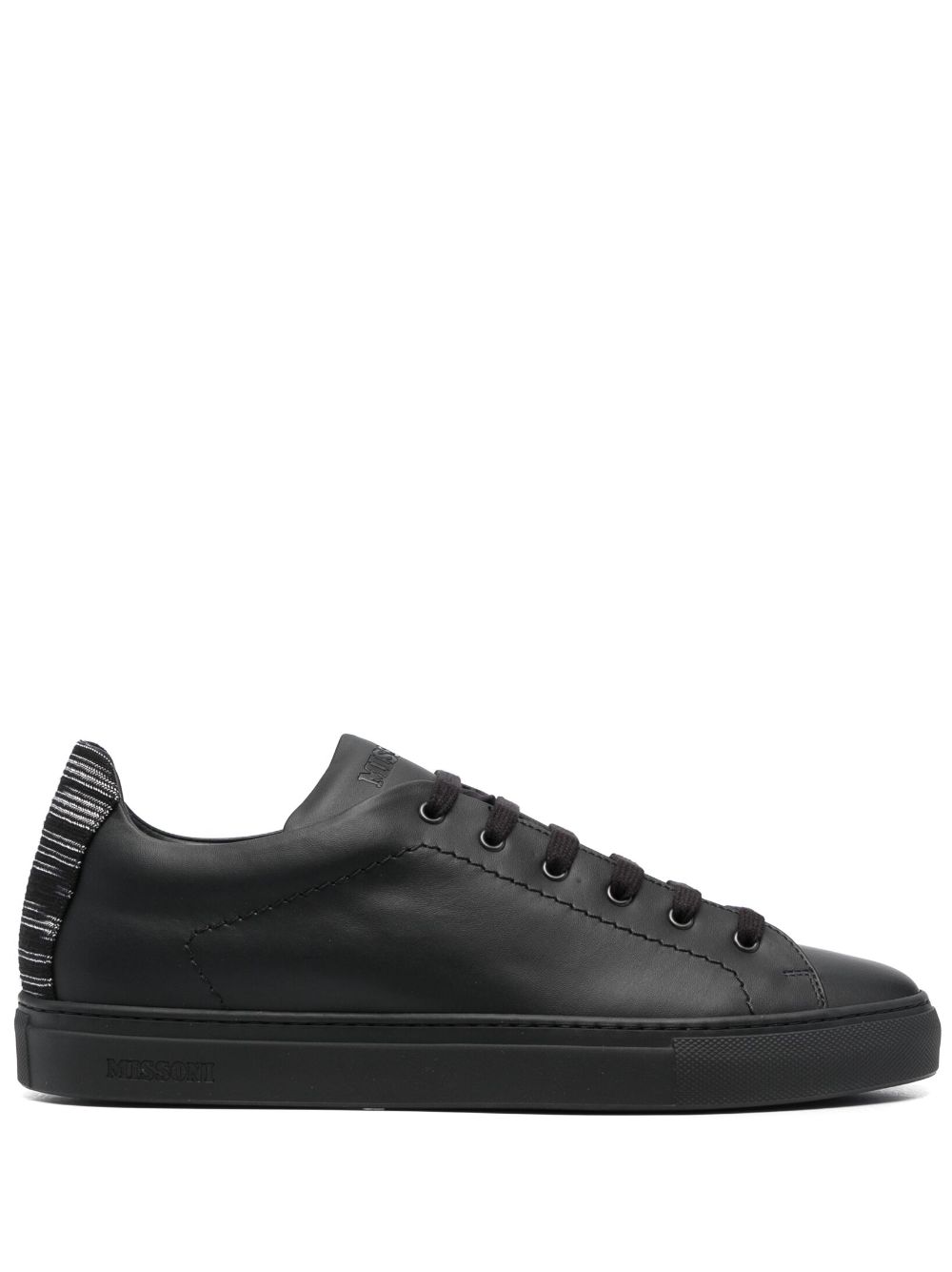 Missoni woven-heel counter leather sneakers - Black von Missoni