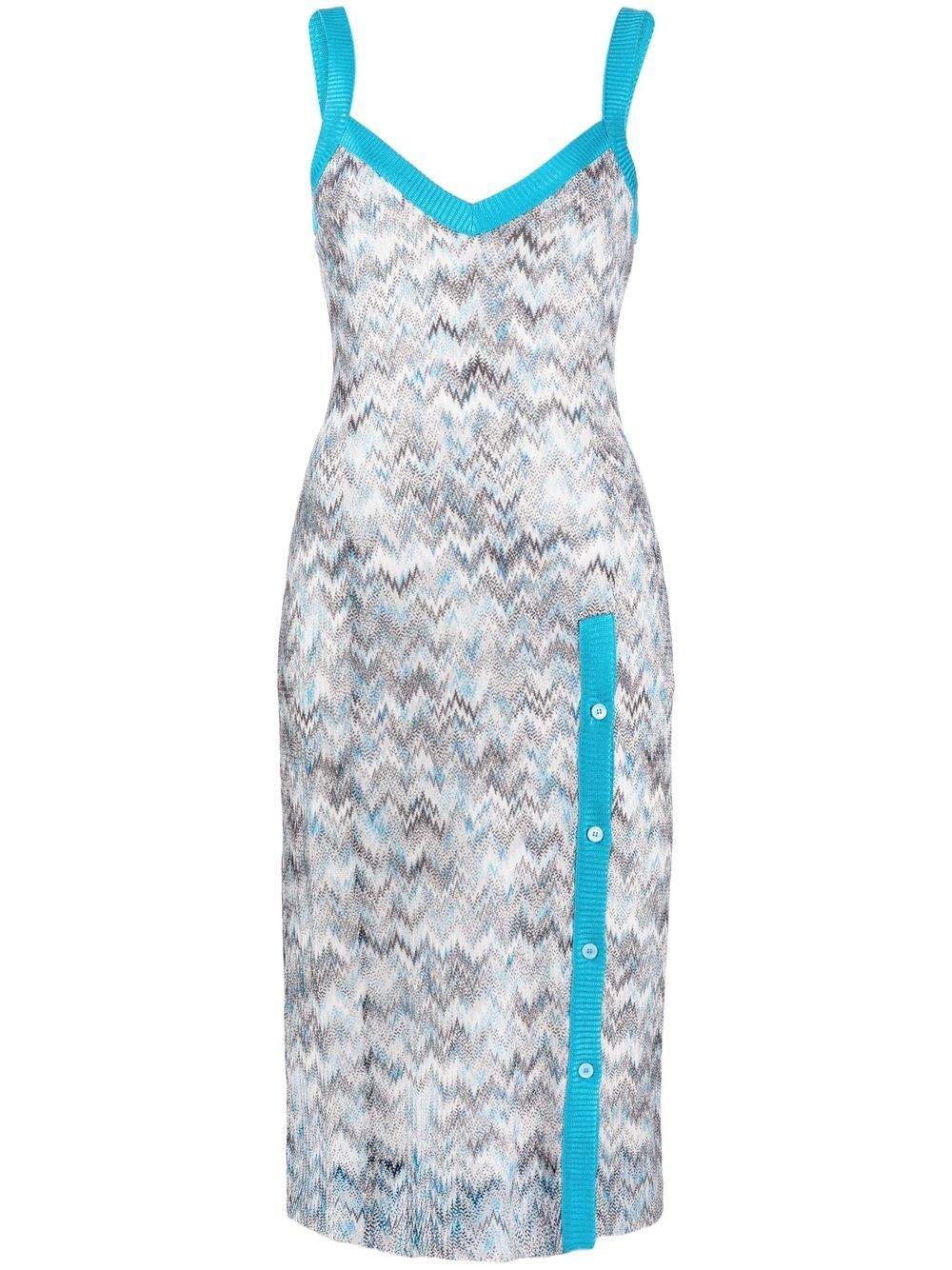 Missoni zig-zag button-up midi dress - White von Missoni