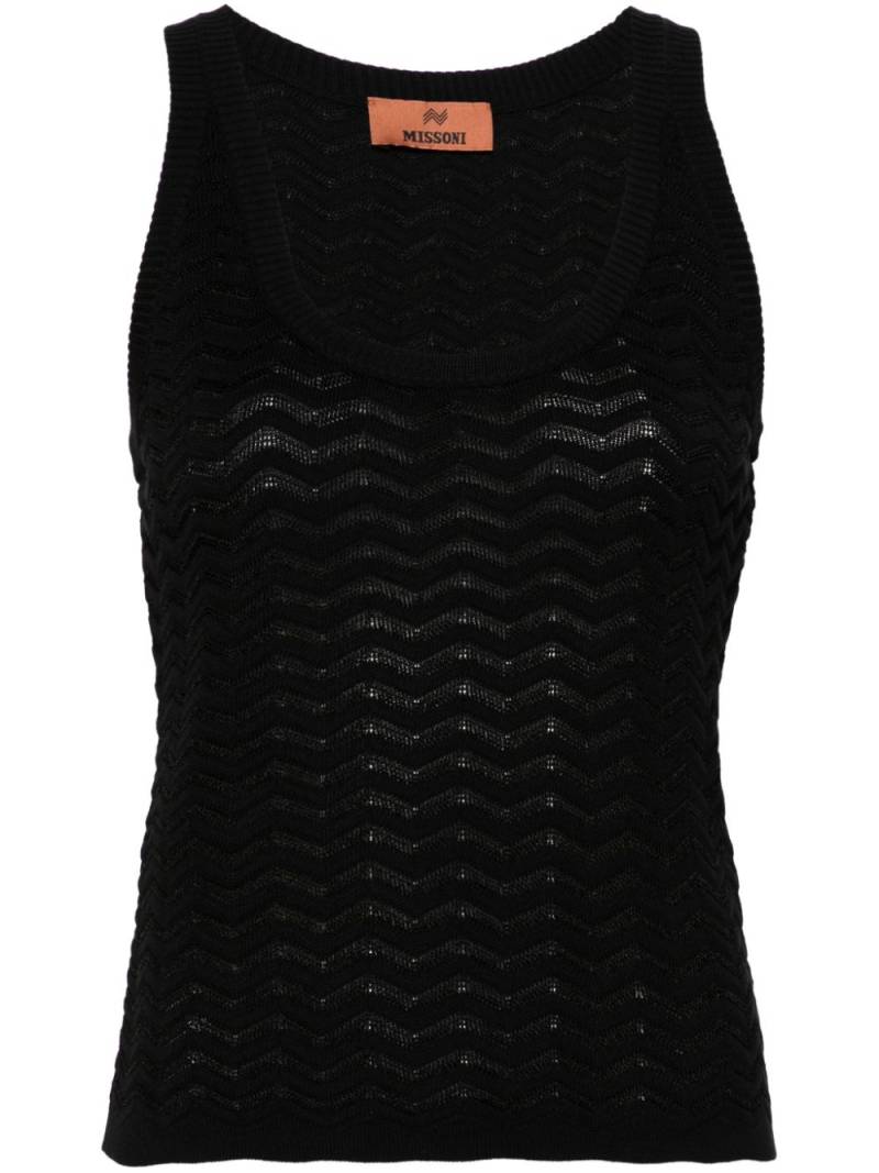 Missoni zigzag cotton-blend tank top - Black von Missoni