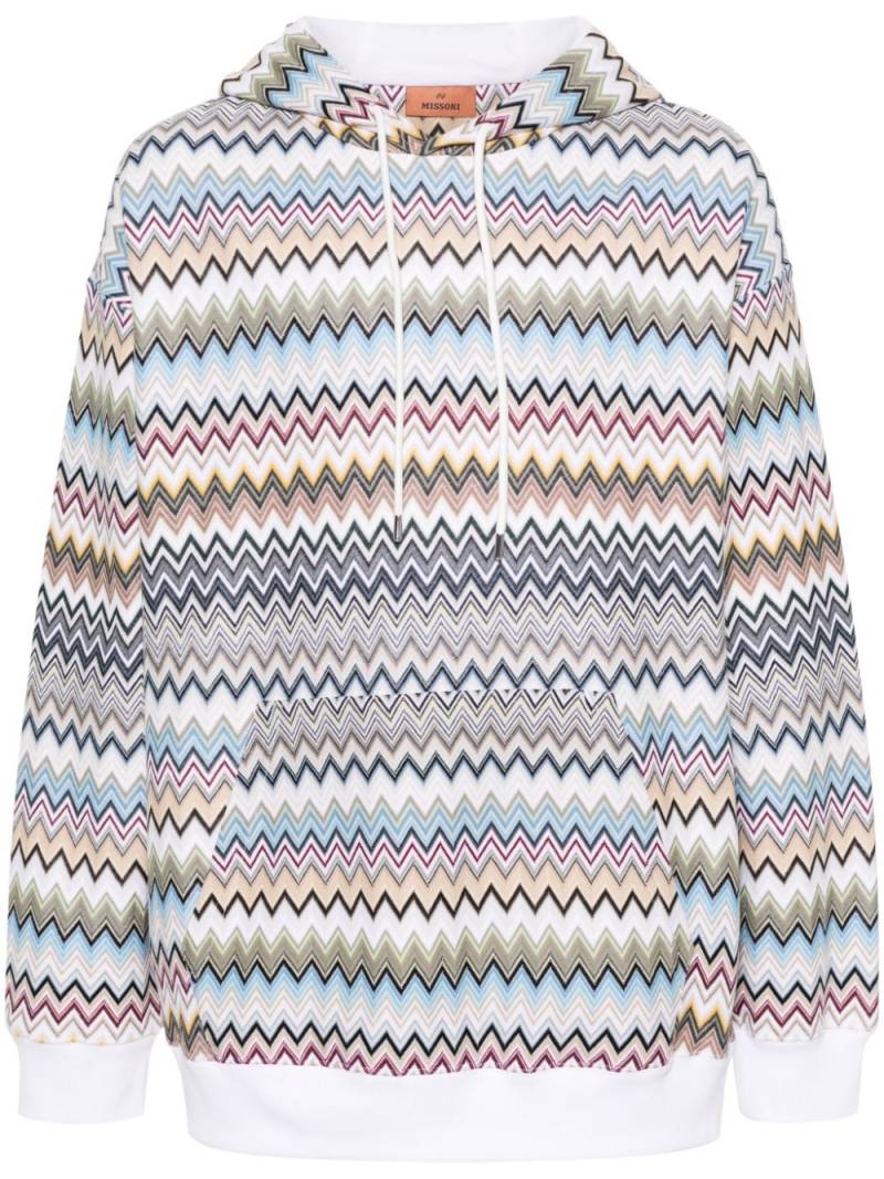 Missoni zigzag cotton hoodie - White von Missoni