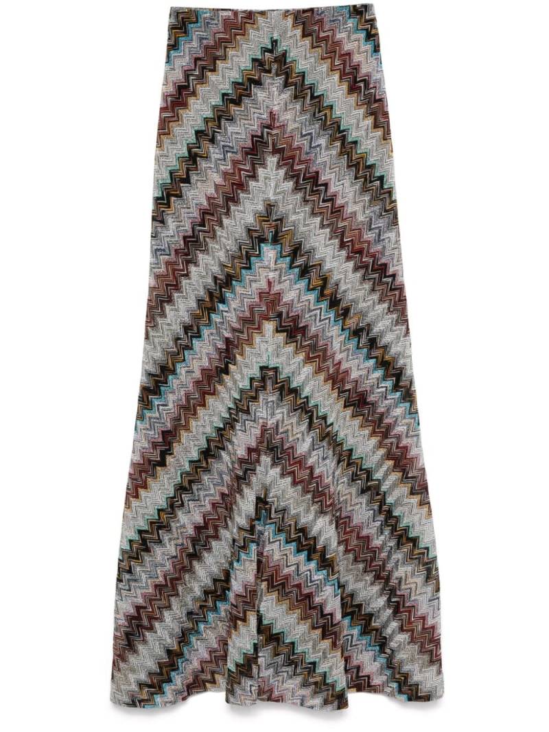 Missoni zigzag flared maxi skirt - Silver von Missoni