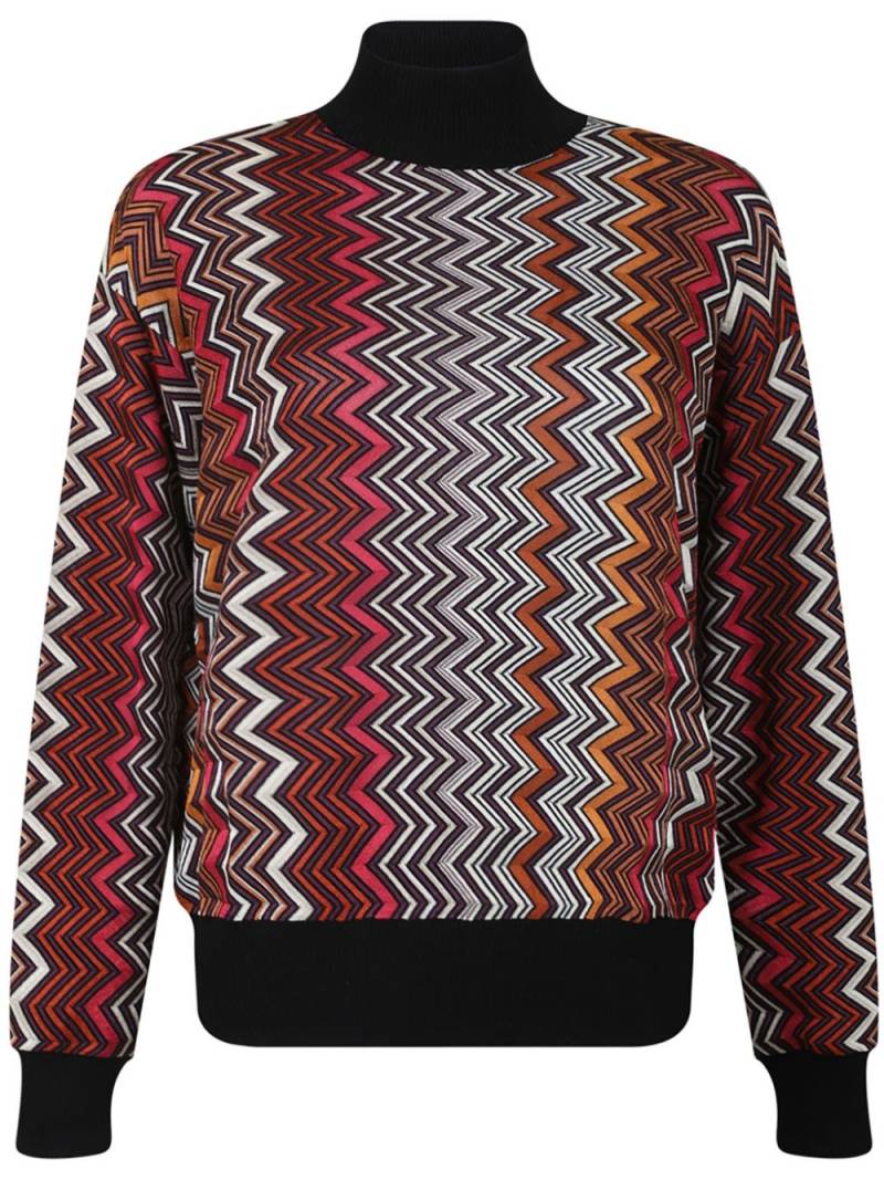 Missoni zigzag high-neck jumper - Red von Missoni