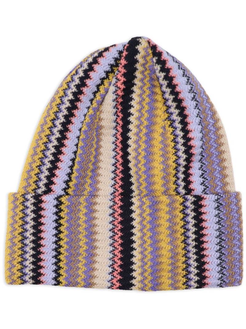 Missoni zigzag-knit beanie - Blue von Missoni