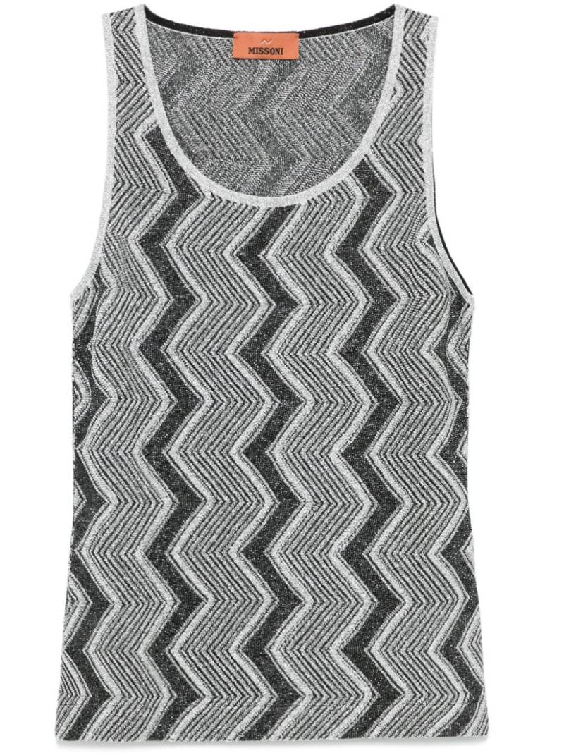 Missoni zigzag lamé tank top - Black von Missoni