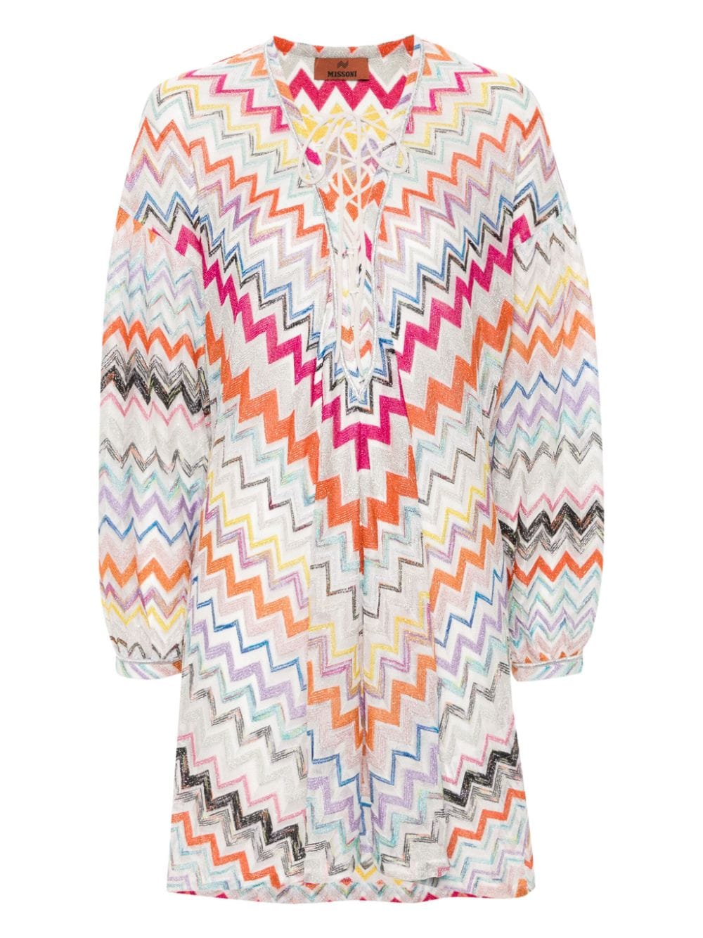 Missoni zigzag lurex beach dress - White von Missoni