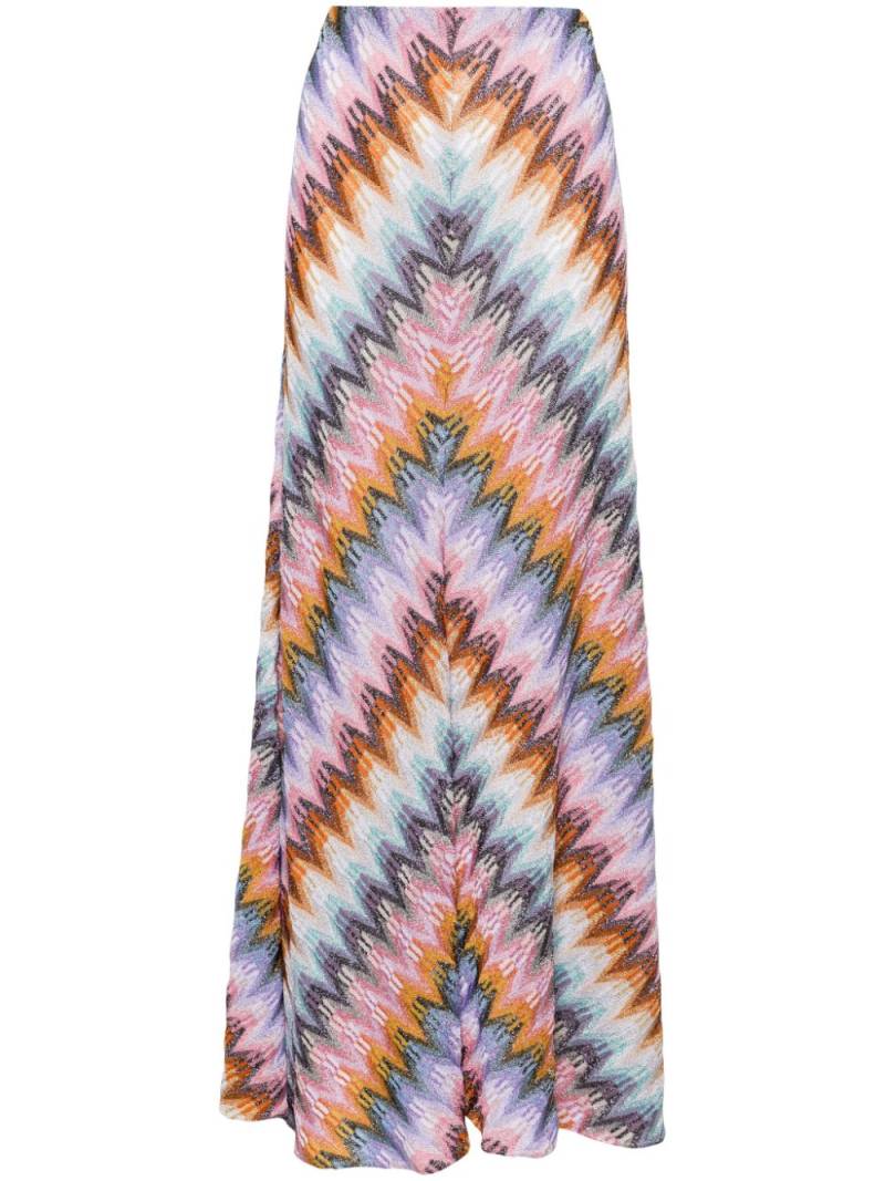 Missoni zigzag-pattern A-line maxi skirt - Pink von Missoni