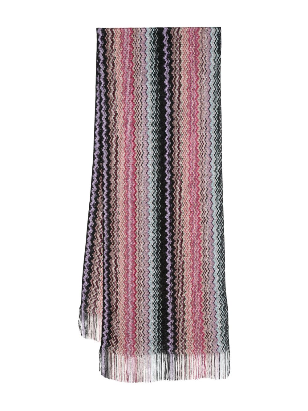 Missoni zigzag-pattern crochet-knit scarf - Black von Missoni