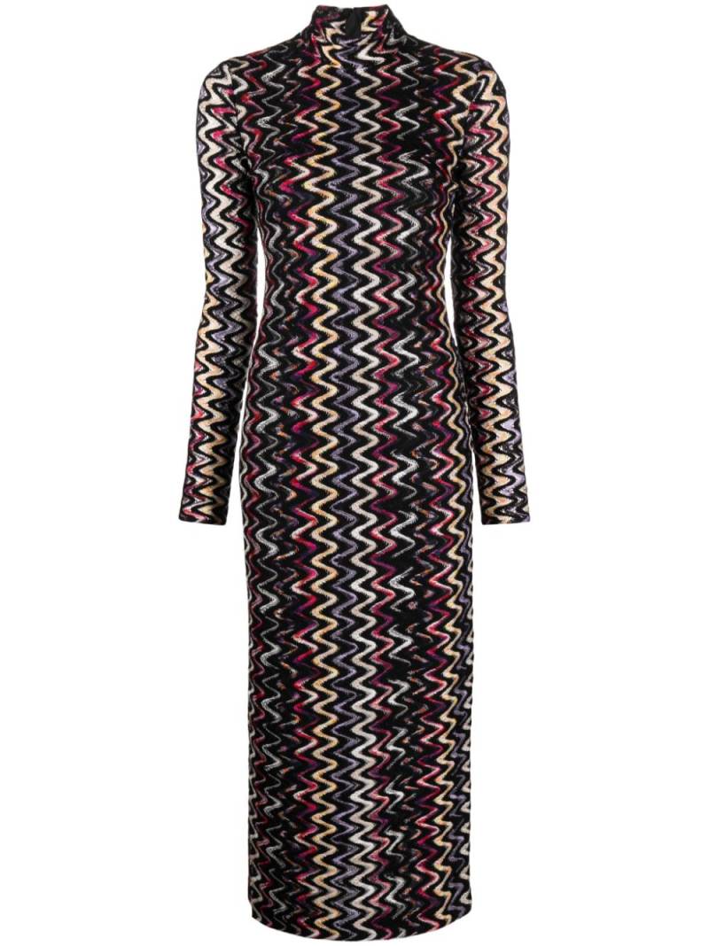 Missoni zigzag-pattern maxi dress - Black von Missoni