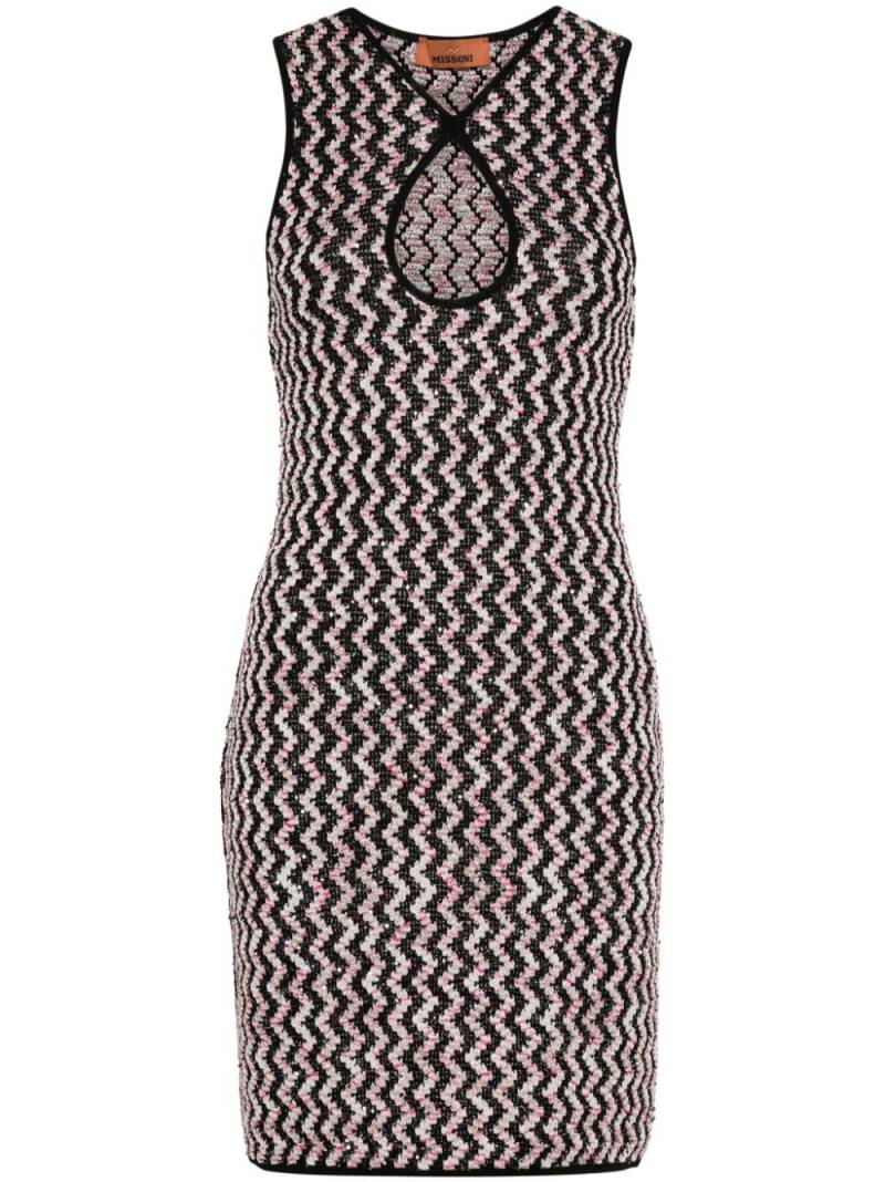 Missoni zigzag-pattern mini dress - Black von Missoni