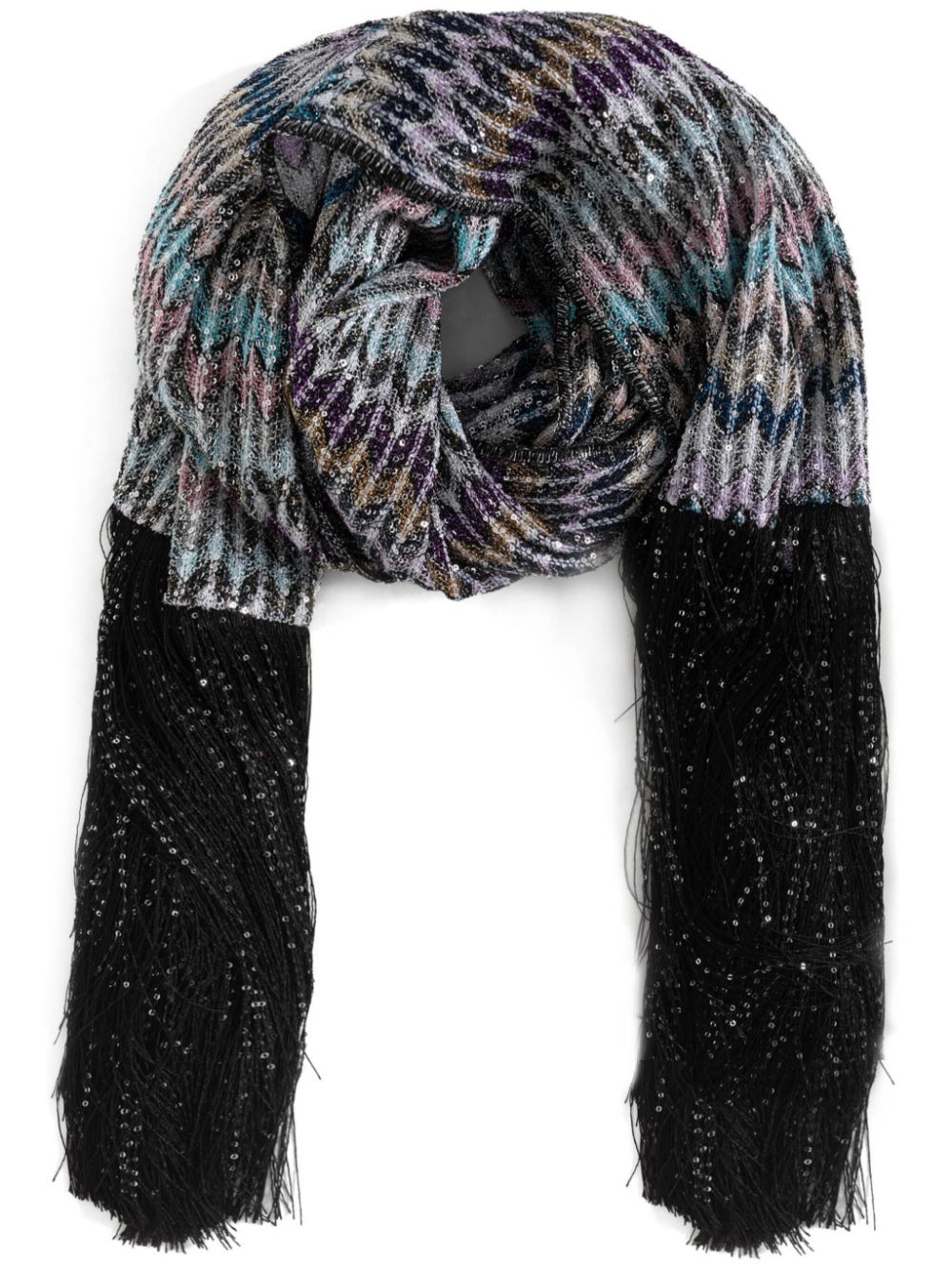 Missoni zigzag-pattern scarf - Black von Missoni