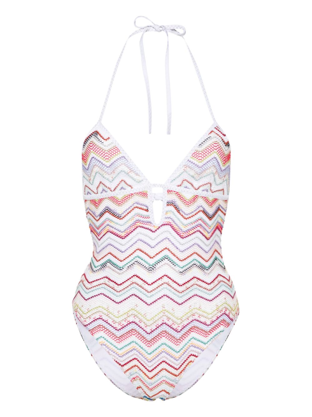 Missoni zigzag plunge swimsuit - White von Missoni