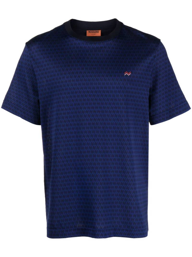 Missoni zigzag-print cotton T-shirt - Blue von Missoni