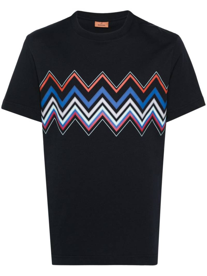 Missoni zigzag-print cotton T-shirt - Blue von Missoni