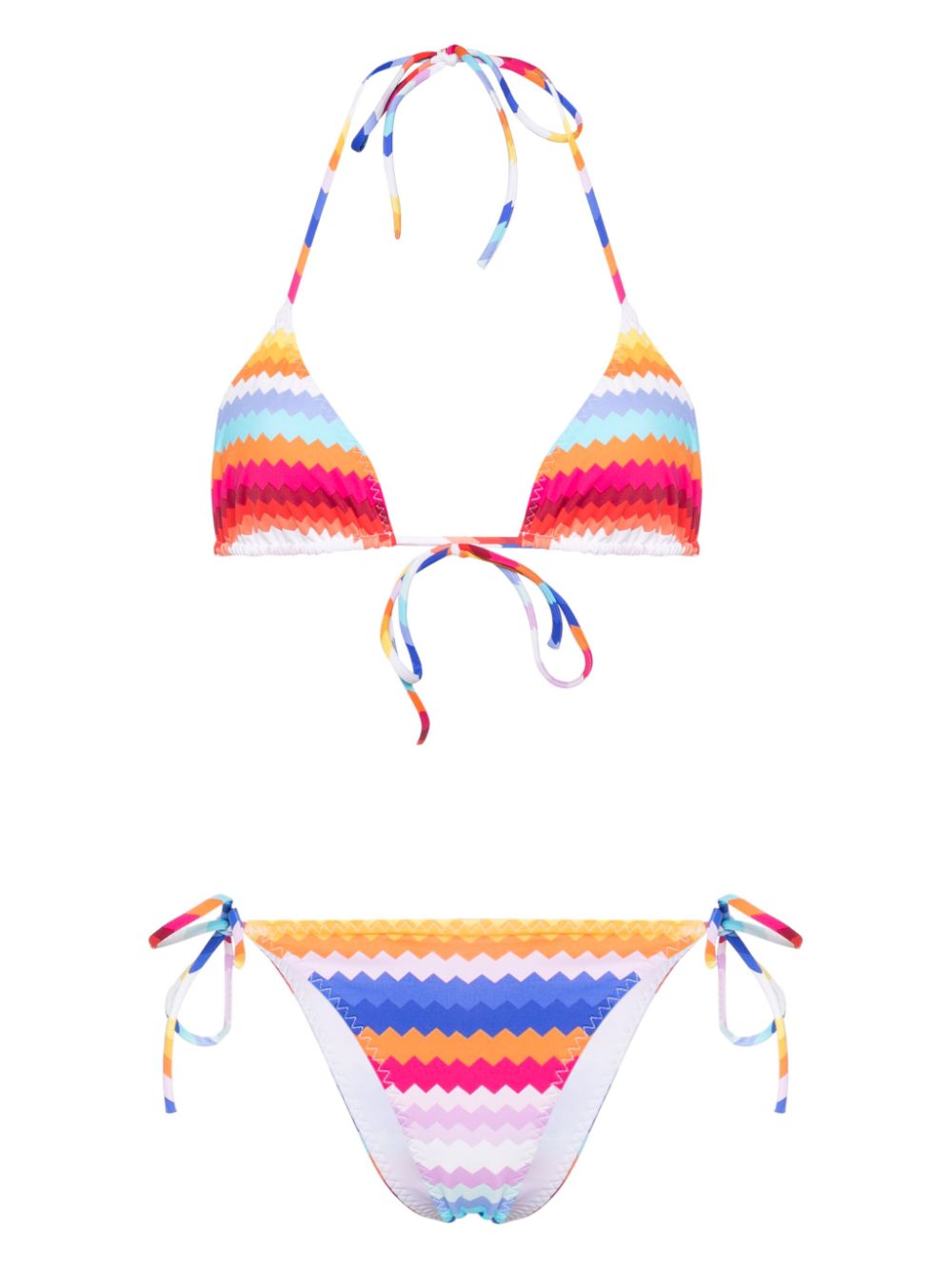 Missoni zigzag-print triangle-cup bikini - White von Missoni