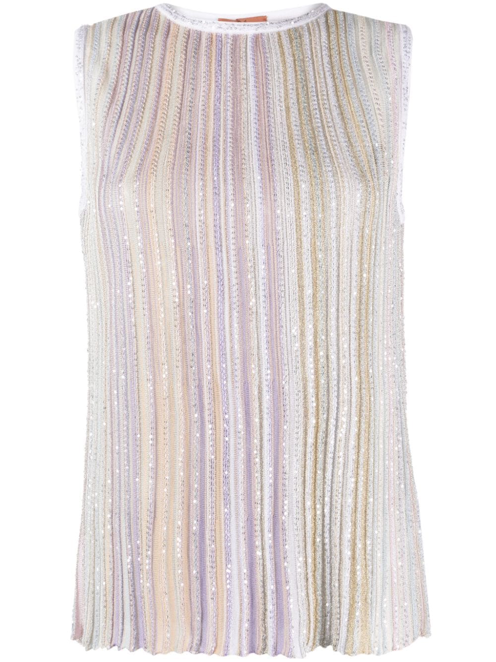 Missoni zigzag shirred tank top - Neutrals von Missoni