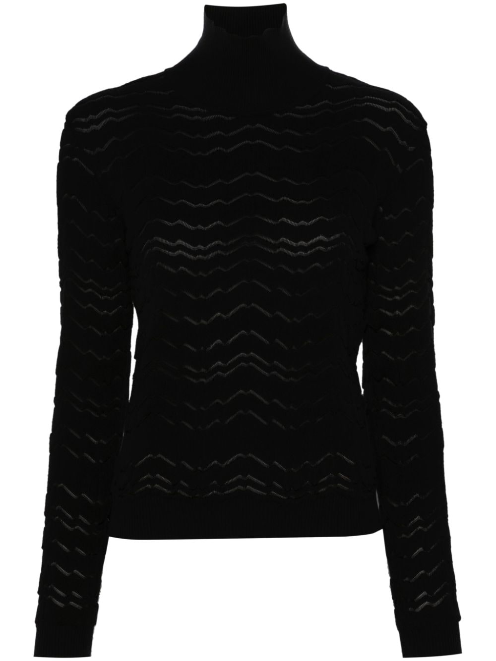 Missoni zigzag turtleneck sweater - Black von Missoni