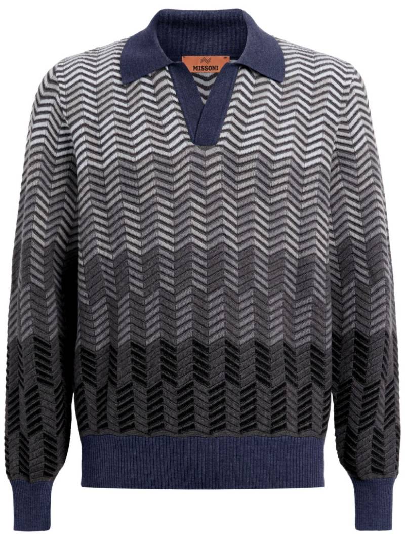 Missoni zigzag virgin-wool polo shirt - Grey von Missoni