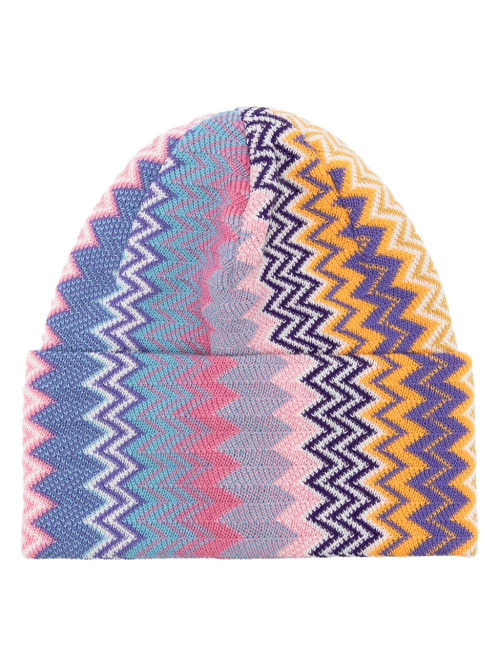 Missoni zigzag-woven beanie - Blue von Missoni