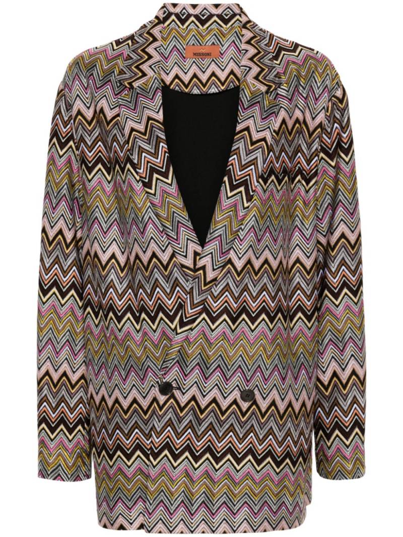 Missoni zigzag-woven blazer - Pink von Missoni