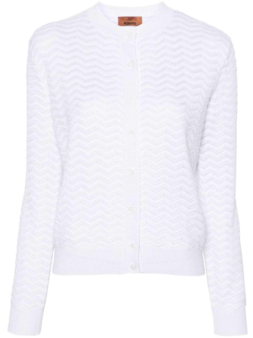 Missoni zigzag-woven button-up cardigan - White von Missoni