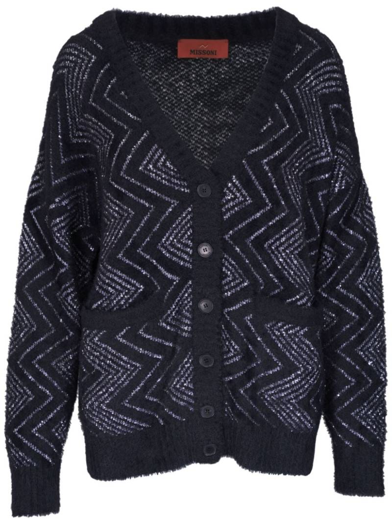 Missoni zigzag-woven buttoned cardigan - Black von Missoni