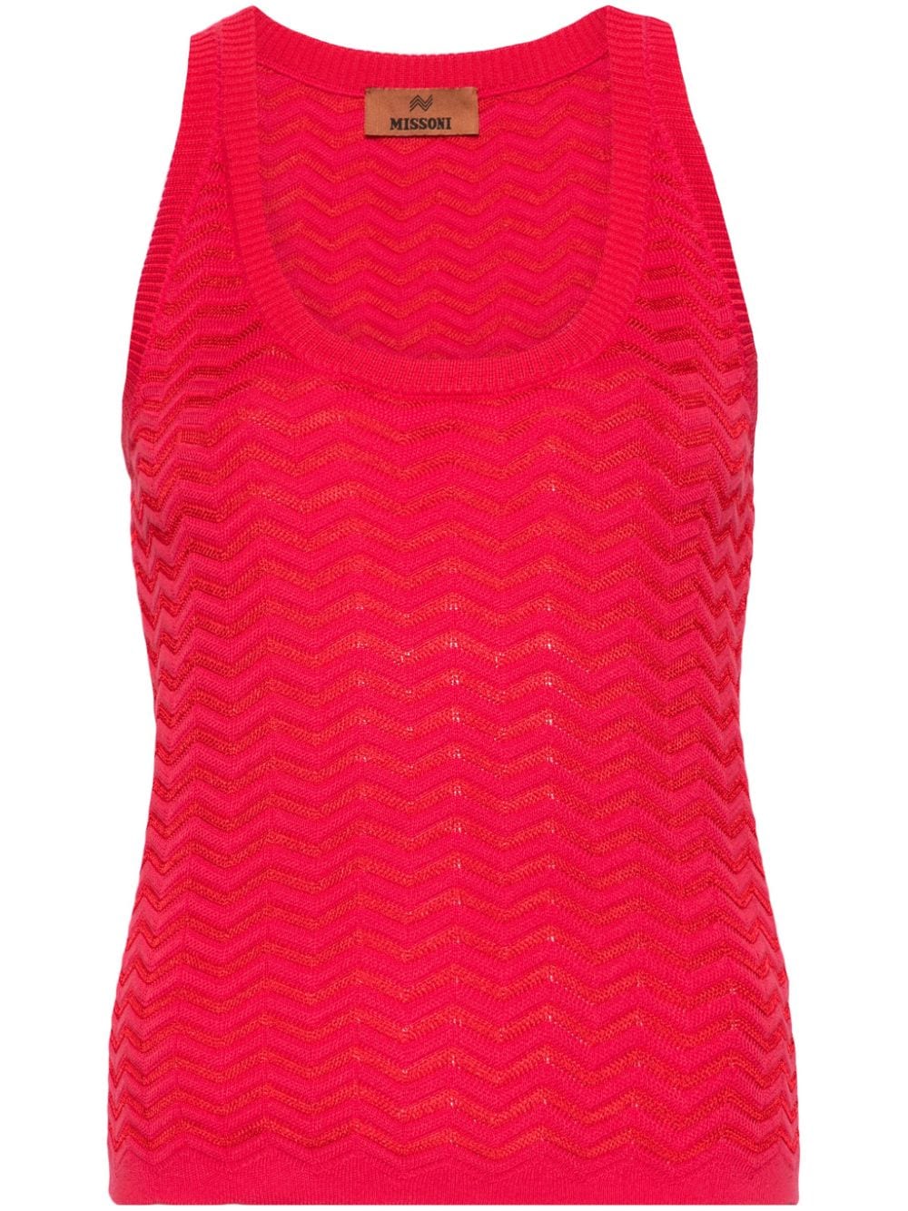 Missoni zigzag-woven cotton-blend tank top - Pink von Missoni