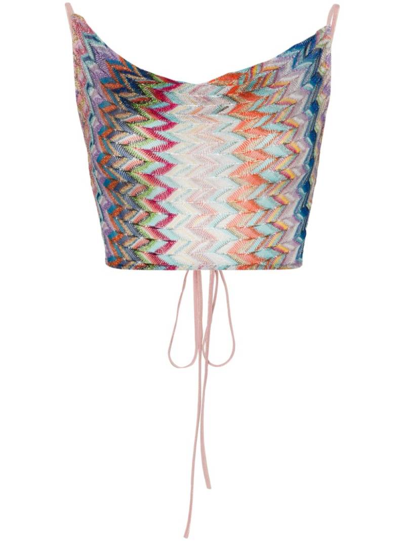 Missoni zigzag-woven crop top - Blue von Missoni