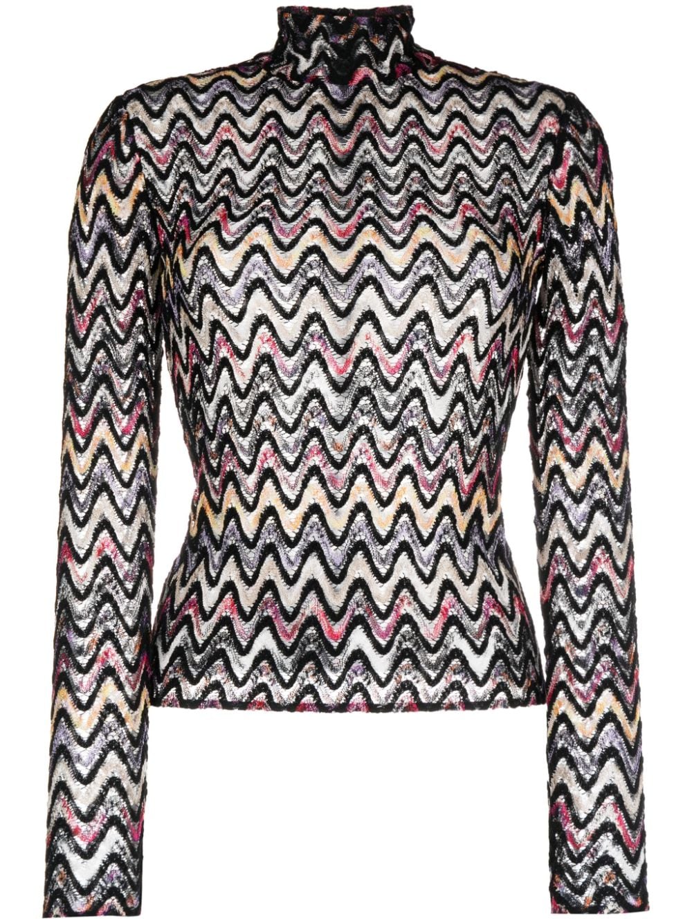 Missoni zigzag woven-design high-neck top - Black von Missoni