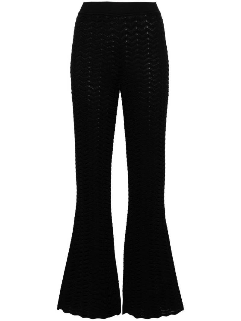 Missoni zigzag-woven flared trousers - Black von Missoni