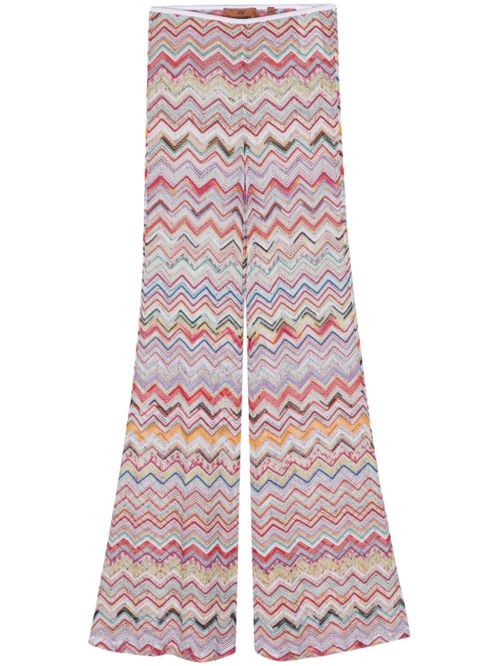 Missoni zigzag-woven flared trousers - White von Missoni