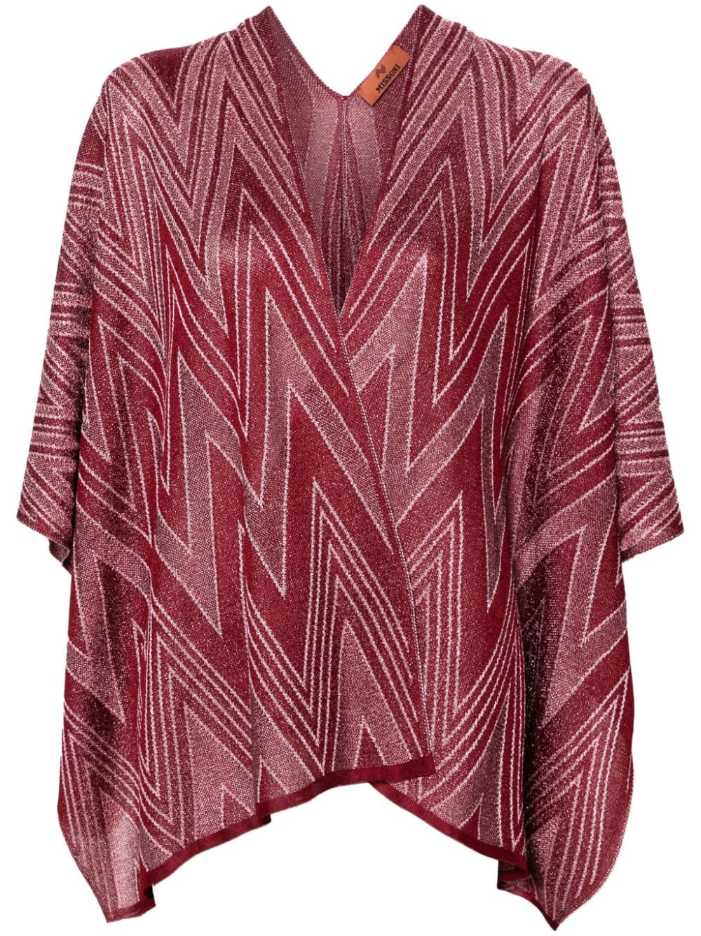 Missoni zigzag-woven fringed cardigan - Red von Missoni