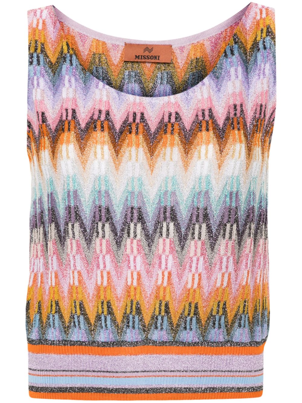 Missoni zigzag-woven knitted tank top - Purple von Missoni