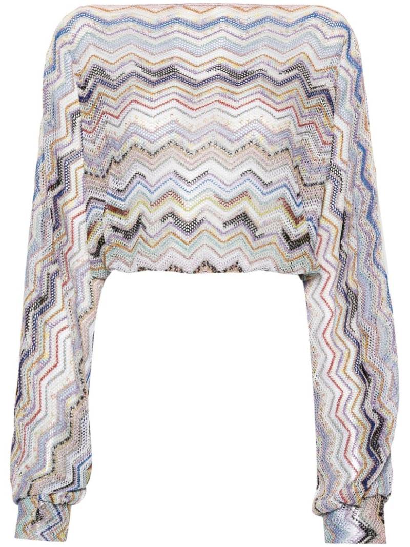 Missoni zigzag-woven knitted top - Blue von Missoni