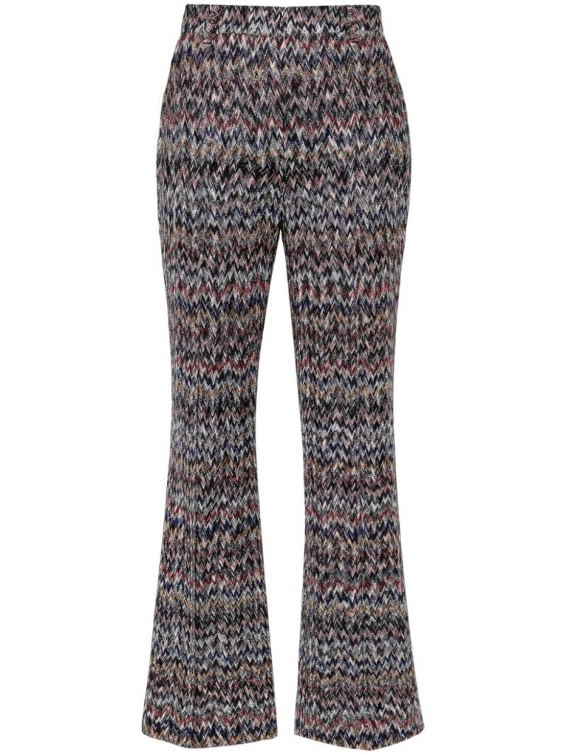 Missoni zigzag-woven lamé cropped trousers - Blue von Missoni