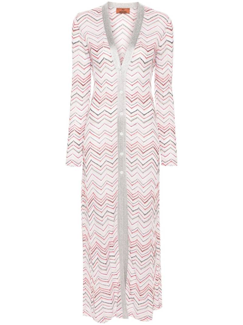 Missoni zigzag-woven long cardigan - Pink von Missoni