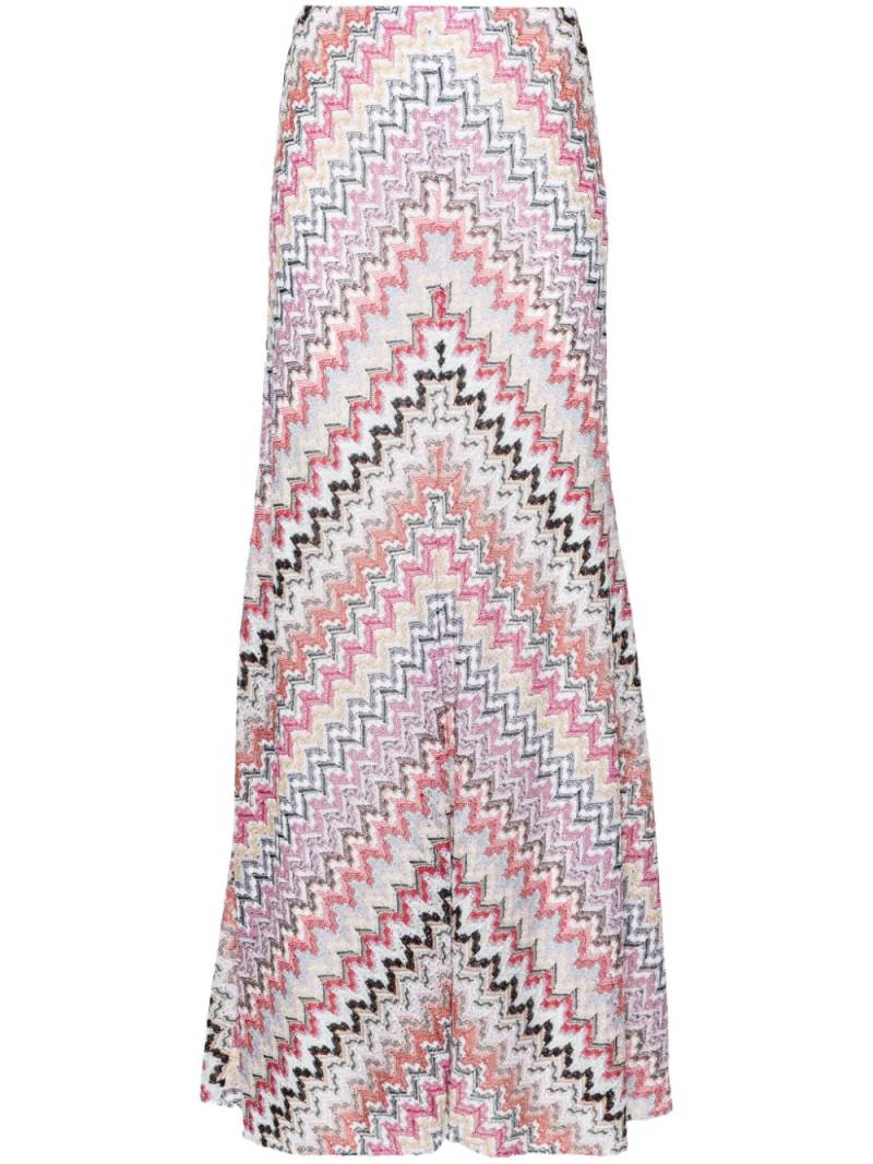 Missoni zigzag-woven long-length skirt - Pink von Missoni