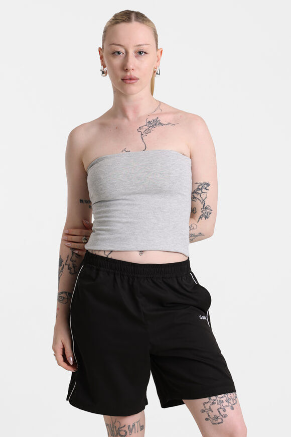 Missue Bandeau Crop Top | Grau meliert | Damen  | XS von Missue