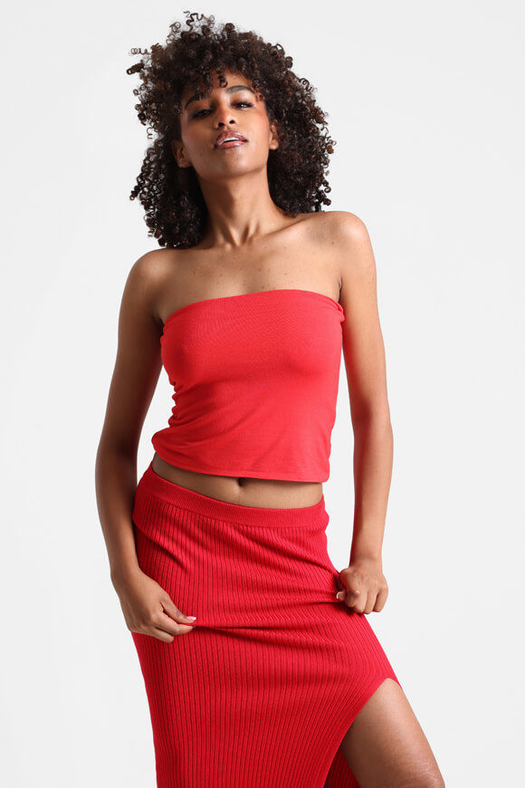 Missue Bandeau Crop Top | Rot | Damen  | L von Missue